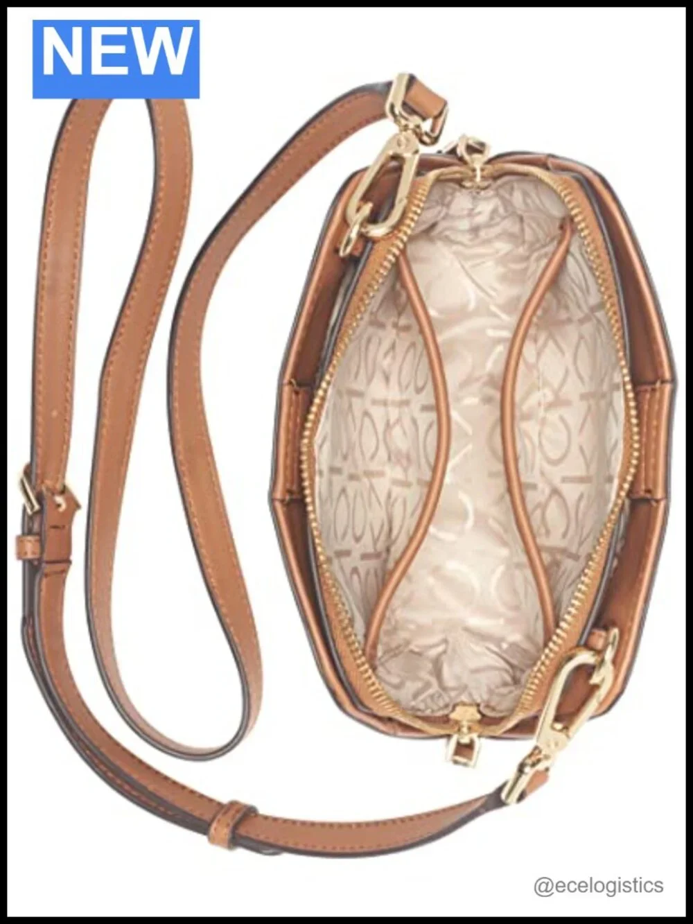 Calvin Klein Triple Compartment Sling Crossbody Handbag PVC
